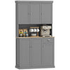 Modern Freestanding Kitchen Pantry Cabinet with Adjustable Shelves, Grey