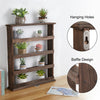 Wall Hanging Wood Spice Holder 4 Tier Vertical Kitchen Rack Spice Storage Shelf