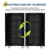 Rolling Steel Cabinet 72 Inch Lockable Garage Storage with 4 Pegboard Shelves