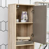 Tall Bathroom Cabinet, Oak Wood Effect Bathroom Tallboy Storage Unit,