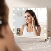 Large Bluetooth Hollywood Vanity Mirror with Lights 15LED Dimmable Makeup Mirror