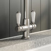 Nuie Traditional 1 Tap Hole Kitchen Sink Mixer Tap Lever Handles Curved Spout