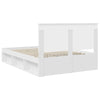 Bed Frame with Headboard White 150 x 200 cm Solid Pine Wood