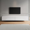 200cm High Gloss Floating TV Cabinet Stand Unit Storage Door Wall Mounted White