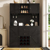 Tall Pantry Cabinet Kitchen Cupboard w/ Storage, Adjustable Shelves, Black
