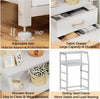 White 3-Drawer Bedside Table w/ Open Shelf,Small Storage Nightstand for Bedroom