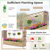 Raised Garden Bed Fir Wood Climbing Planter Box w/2-Sided Trellis & Hanging Roof