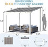 Aluminium Lean-To Gazebo, Wall-Mounted Hardtop Roof Pergola for Garden & Patio