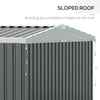 Large 14x8ft Metal Garden Storage Shed Lockable Door Grey Tool Storage Box