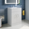 600mm Modern Bathroom Vanity Unit Sink Storage White Floor Standing Cabinet
