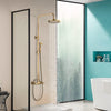 Antique Brass Shower Faucet 8” Rainfall Shower Set Shower Tap System Waterfall