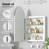 Arched Bathroom Mirror Cabinet Wall Mounted with Storage Modern Mirror Cupboard