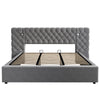 6ft Ottoman Hydraulic Storage Bed Frame w/ Reading Light, Wide Headboard, Velvet
