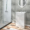 500mm High Gloss White Bathroom Storage Vanity Unit Sink Floor Standing Cabinet
