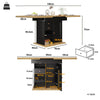 Dining Table 110-140cm Extendable Kitchen Table w/ Hidden Storage for 4-6 People