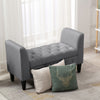 Modern Rolled Arm Bed End Bench Storage Box Footstool Bedroom Footrest Wood Legs