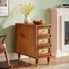 Solid Wood End Table with 3 Drawers, Narrow Sofa Side Table for Living Room
