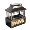 Log Burner Fire Pit Chiminea Heater Mesh Surround Steel and Storage Outdoor