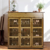 Large Shoe Cabinet 3 Door 1 Drawer Footwear Stand Rack Wood Sideboard Unit