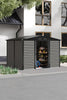 8 x10ft Garden Storage Shed with Double Sliding Door Grey Wood Effect, FREE BASE