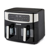 Double Basket Air Fryer Oven Digital Cooker 9L Timer Oil Free Frying 2600W Black