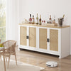 4‑Door Rattan Sideboard Storage Cabinet – Kitchen & Living Room MDF Cupboard