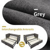 Daybed with Pull Out Trundle, 3ft Sofa Bed Upholstered Single Bed Frame, Grey