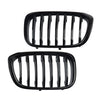 For X4 G02 X3 G01 18-21 Front Kidney Grille Grill Gloss Black Single Slats