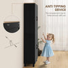 Modern Kitchen Cupboard Storage Cabinet with 6 Shelves, Black