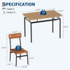 5-Pcs Dining Table Set w/4 Upholstered Chair,Space-Saving Dining Set for Kitchen