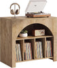 Modern Record Player Stand with Storage, 2-Tier Vinyl CD Media Storage Cabinet