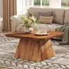 Square Solid Wood Coffee Table, 31.5 Inch Classic Center Table for Living Room