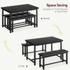 Dining Table Set for 4 w/ 2 Upholstered Benches, Space Saving Kitchen Table Set