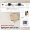Farmhouse Computer Corner Desk with Storage Cabinets