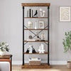 6 Tier Bookshelf Wood Bookcase Vintage Storage Display Rack Organizer