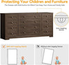 Wooden Dresser with 12 Drawer Chest of Drawer for Living Room Bedroom TV Stand