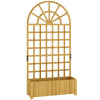 Wooden Raised Planter with Trellis, Raised Bed for Garden with Lattice and Drain