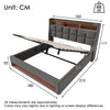 6FT SUPER KING OTTOMAN BED FRAME WITH STORAGE, LED LIGHTING, USB TYPE-C, GREY