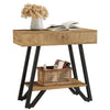End Side Table for Living Room, Narrow Couch Arm Side Table with Storage Shelves
