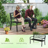 Patio Bench 127CM Outdoor Garden Bench with Armrests Black