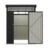 Galvanised Metal Garden Shed Outdoor Tool Storage House with Lockable Door Black