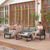 Outdoor Sofa 4-Piece Garden Furniture Set with Texteline Mesh, Dark Grey