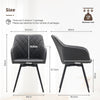 2 Swivel Faux Leather Dining Chairs Rotatable Metal Legs Kitchen Chairs Modern