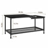 2-Tier Coffee Table End Table Living Room Center Table with Mesh Storage Shelf