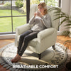 Retro Accent Chair Wingback Armchair with Wood Frame for Living Room Dark Grey