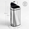 68L Sensor Dustbin Stainless Steel Automatic Kitchen Waste Bin Silver
