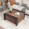 Square Coffee Table Lift Top Sliding Hidden Storage Drawer Tea Desk Living Room