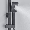LED Exposed Bathroom Shower Mixer Twin Head Large Bar Set Square Valve Black Tap