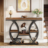 39.4-Inch Console Table, Industrial Entryway Sofa Table with Storage for Hallway