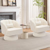 360° Swivel Accent Chair Upholstered Barrel Chair w/Striped Backrest Living Room